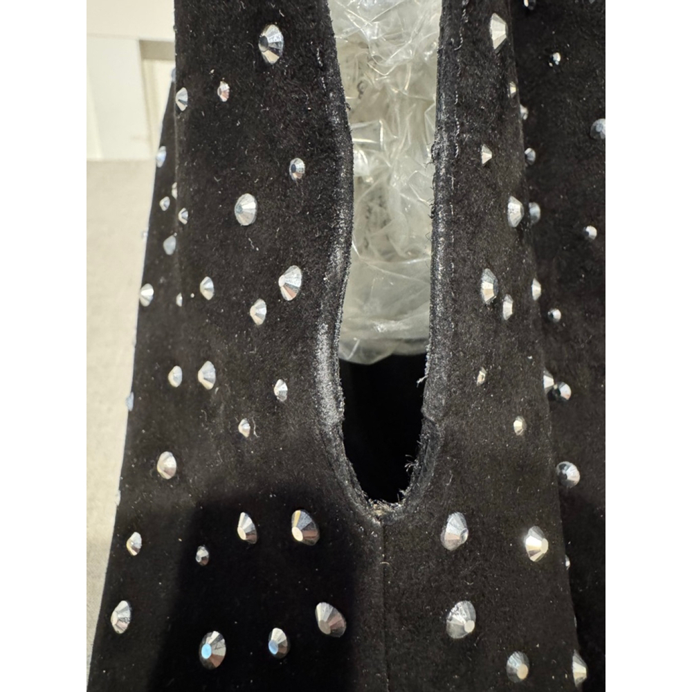 Women's INC Black rhinestone Studded Ankle Boots Booties Size 10 - Picture 4 of 12